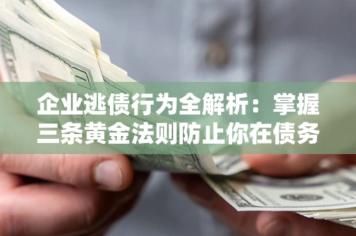 武汉企业逃债行为全解析：掌握三条黄金法则防止你在债务乱局中“踩雷”